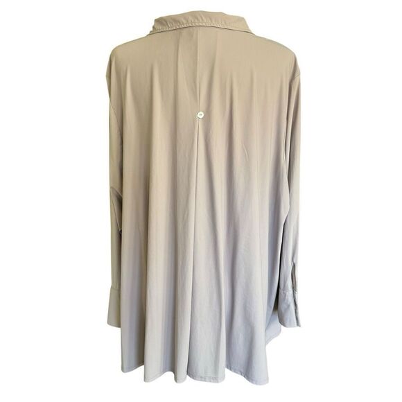 MarlaWynne Blouse ALine Collared Long Sleeve Button Up Back Pleat Rose 3XL XXXL - Picture 4 of 12